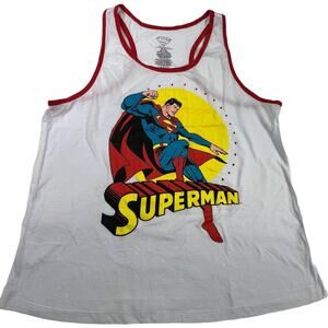 DC Comics Superman Graphic Racerback Red Studs Knit Tank Top Juniors XL